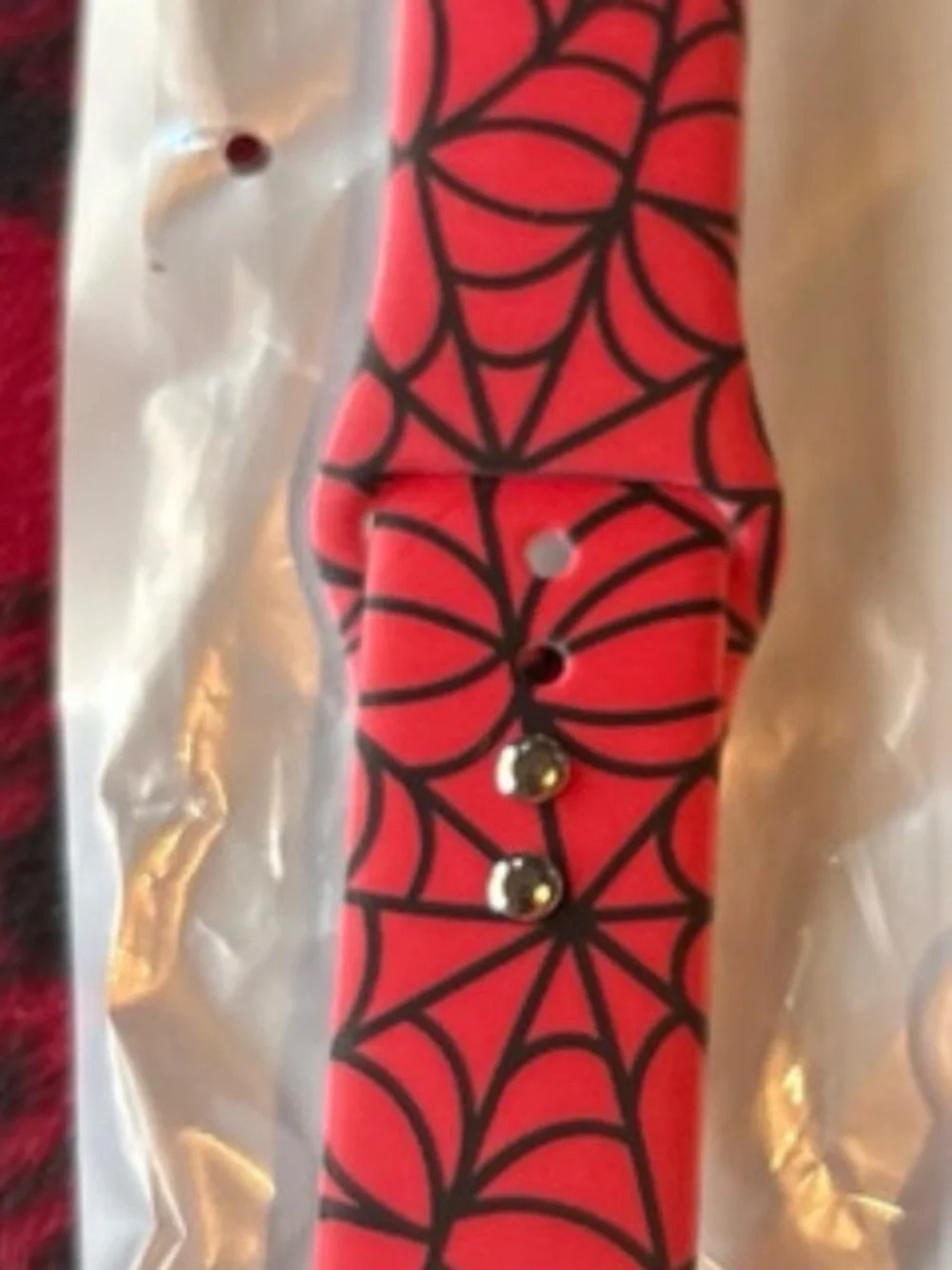 Red Spiderweb Silicone Watch Band